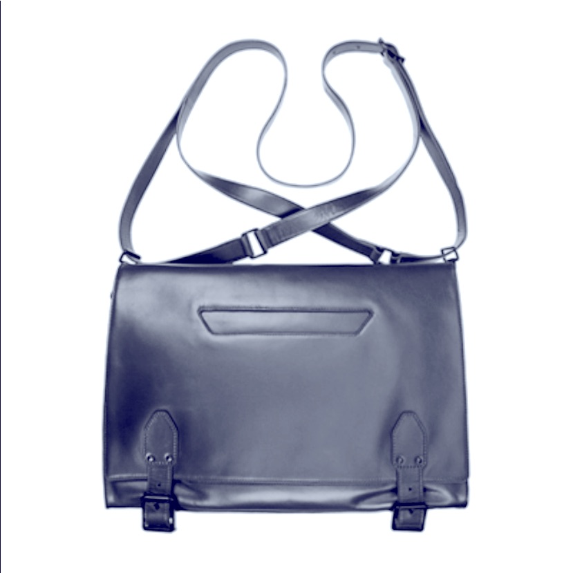 Theyskens Theory Blue Leather Messenger Bag